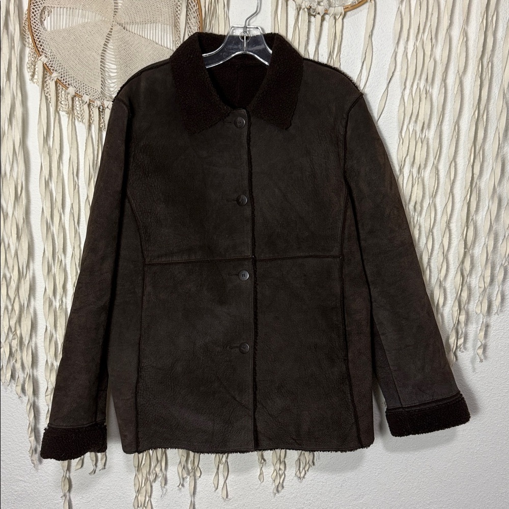 BASS Women's Suede Leather Barn Chore Jacket Rugged Size XL